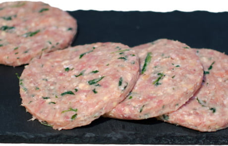 hamburger di carni bianche con rucola e formaggio